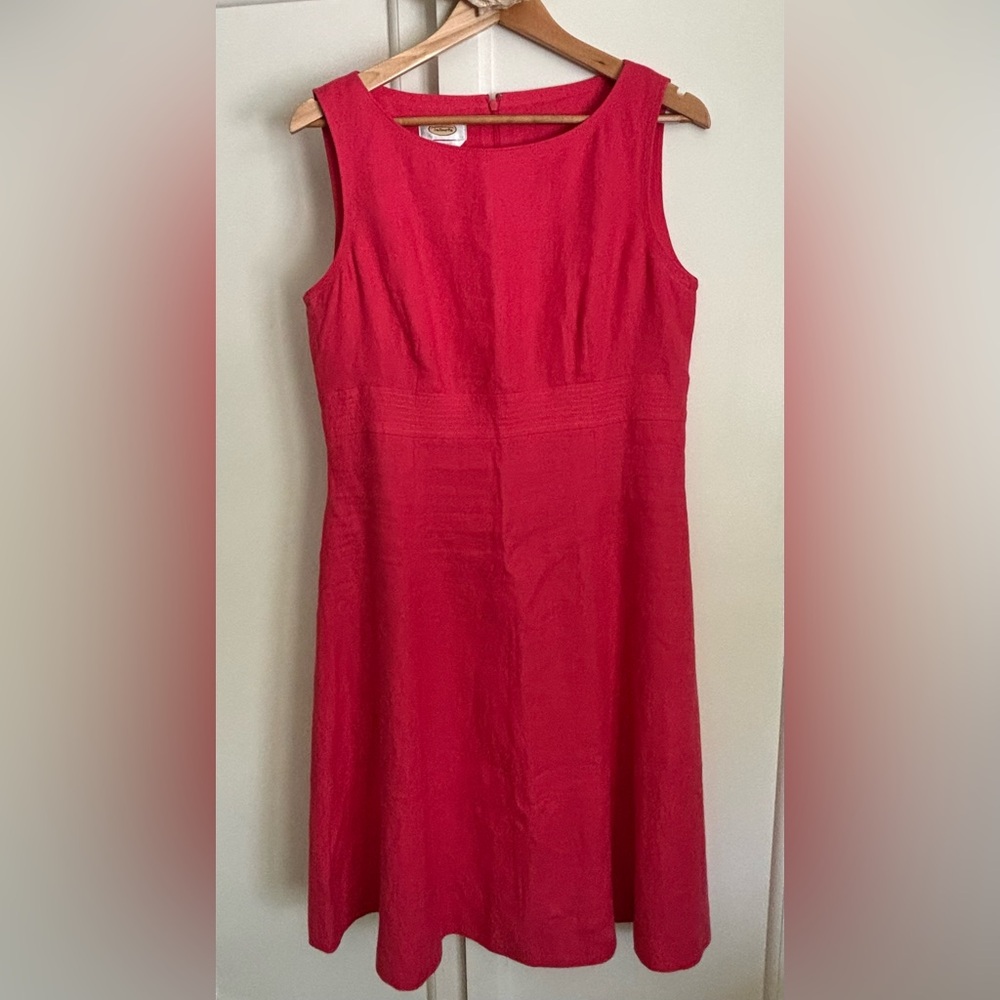 Talbots Pink 100%Irish Linen Sleeveless Sheath Dress Women’s 12